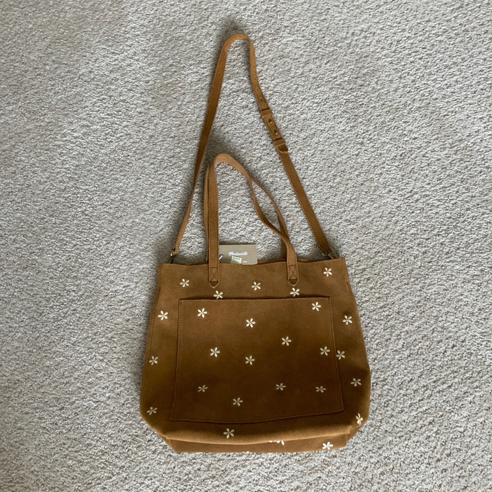 Madewell medium tote daisy embroidered! NWT